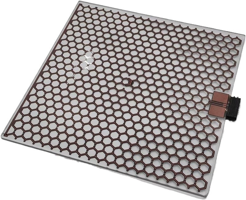 متوافق مع طابعة Funssor Positron 3D وسرير ساخن من الزجاج المقوى، جهد 24V، عرض 200مم، قوة 100واط، مقاومة حرارية NTC3950. - Image 1
