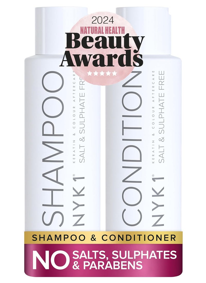 NYK1 - SALT NYK1 SulfateFree Shampoo and Conditioner Set for ColorTreated Hair Extensions and Keratin Treatments 2 x 169 Fl Oz - Image 1