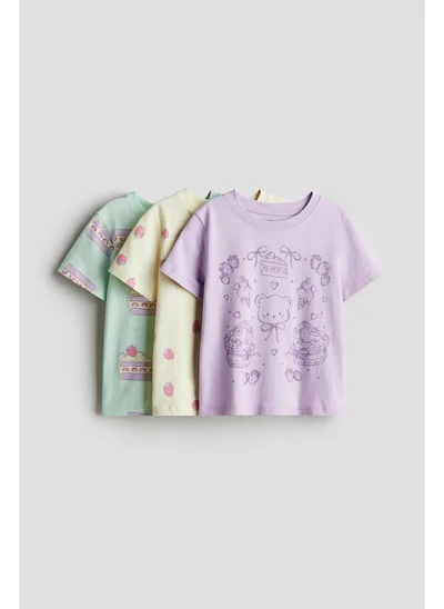 H&M 3-pack printed jersey tops