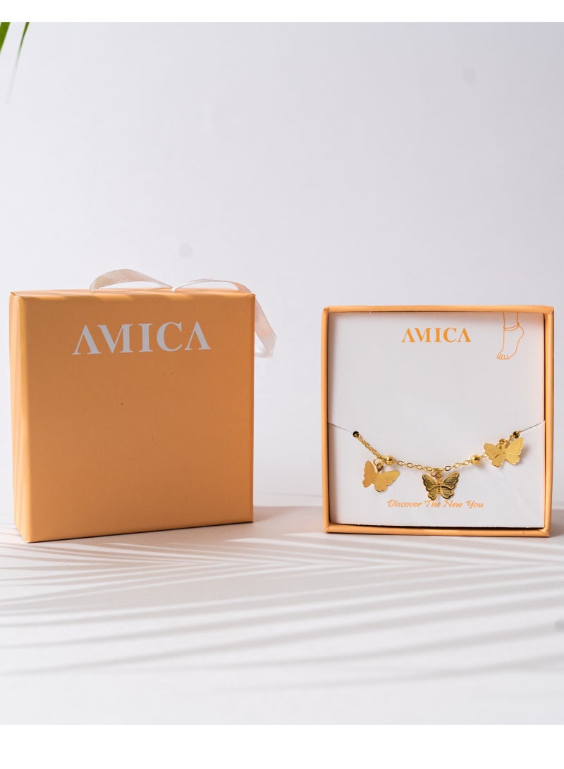 AMICA Butterfly Charm Anklet - Image 2