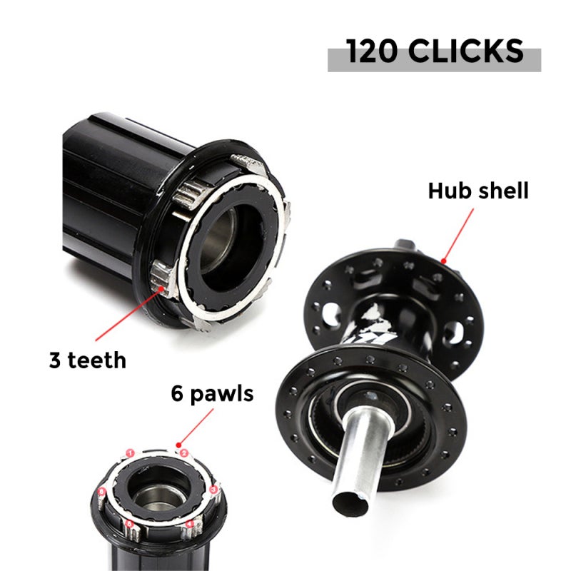 TANKE MTB Bike Hub Mountain Bike Bicycle Front & Rear Hub Set 36 Holes 6 Bearings with Quick Release - Image 4