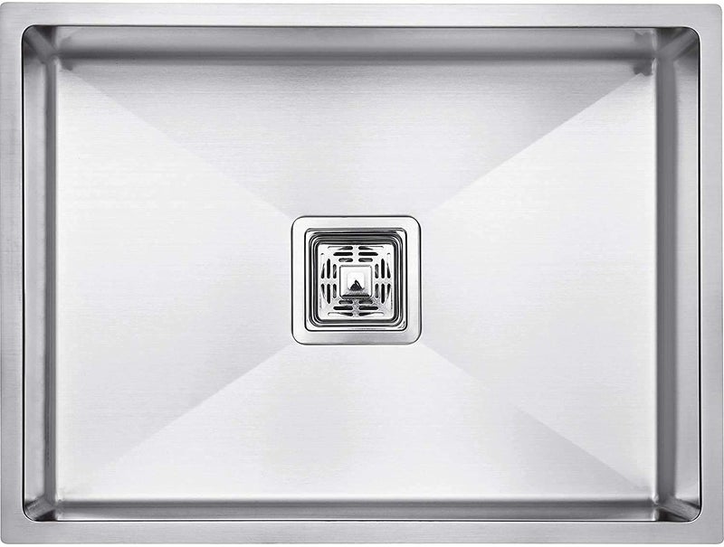 KAINOS KAINOS 304 Handmade Exclusive Single Bowl 24x18x10 Inches Kitchen Sink Premium Stainless Steel Sink Including StrainerBasketSink CouplingWaste Pipe - Image 1