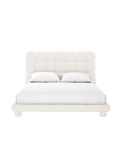 Aina Tufted Boucle Bed 100x200cm Single size Bed in Cream Color