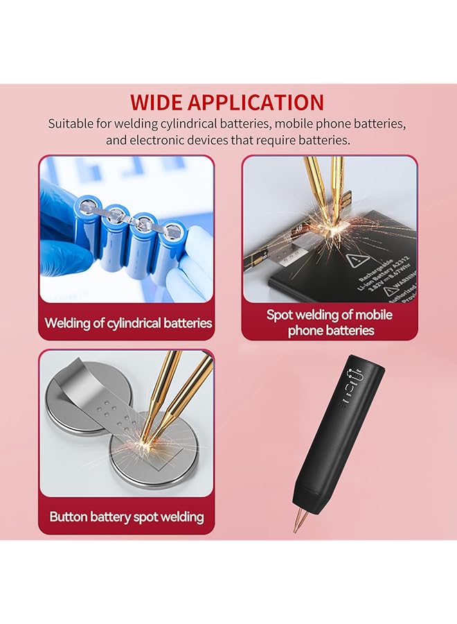 erorex Spot Welder Handheld Spot Welder 11 Gear Adjustable Automatic And Manual Modes Battery Welder For 18650 Battery Welding Nickel Sheets Iron Stainless Steel - Image 2