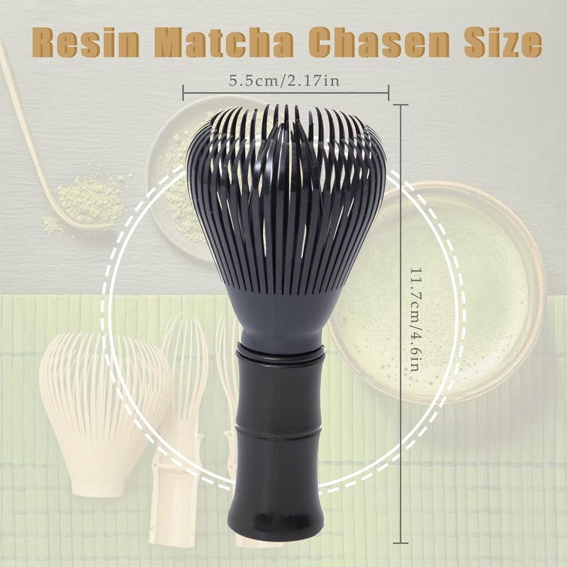 Sumsive Resin Matcha Whisk Traditional Japanese Chasen Matcha Tea Whisk Gifts for Tea Lovers Reusable Plastic Matcha Whisk for Authentic Tea Preparation (black) - Image 3