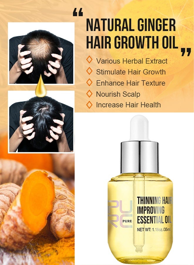 بورك زيت أساسي بالكثافة الطبيعية ، علاج مصل نمو الشعر بمثخن نمو الشعر بالزيت سريع النمو للشعر للعناية بتساقط الشعر (35 مل) - Image 3