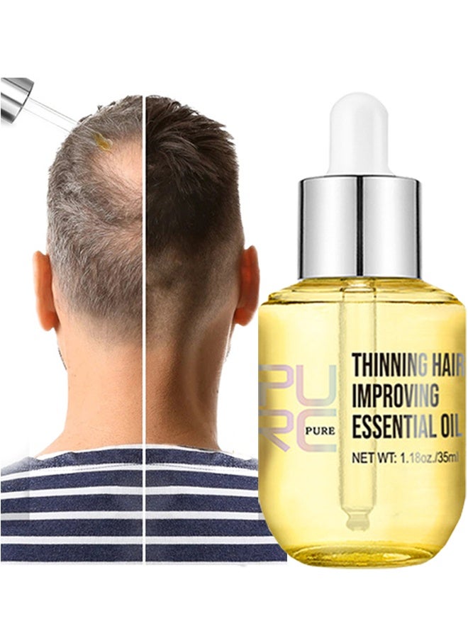 بورك زيت أساسي بالكثافة الطبيعية ، علاج مصل نمو الشعر بمثخن نمو الشعر بالزيت سريع النمو للشعر للعناية بتساقط الشعر (35 مل) - Image 1
