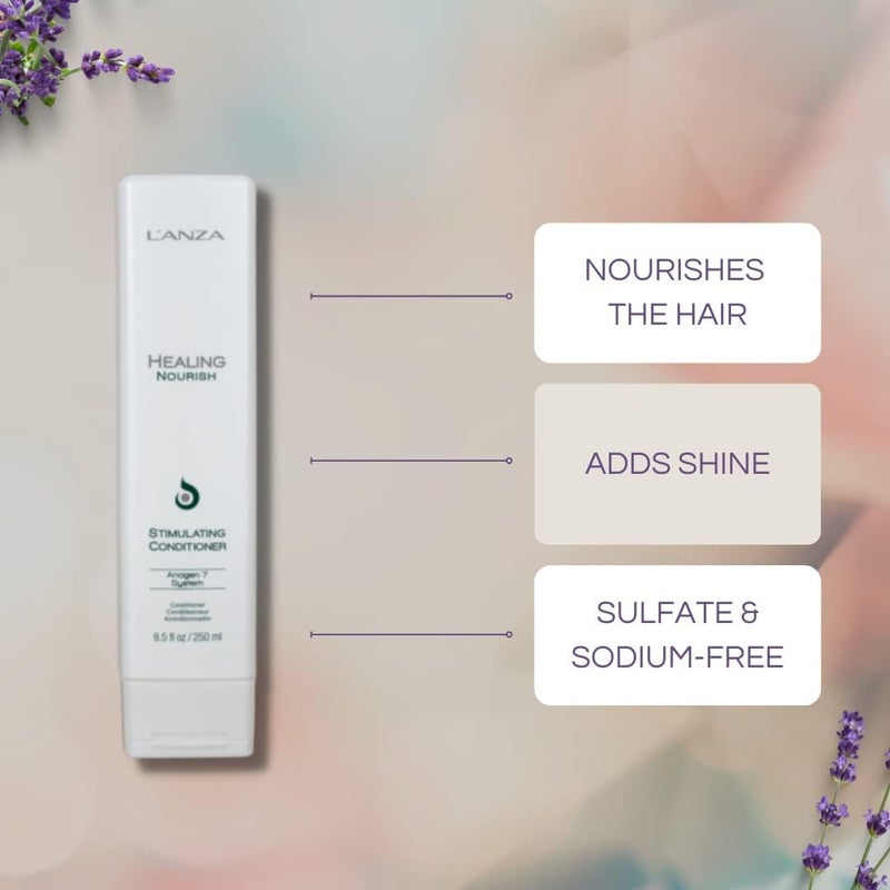 LANZA L'ANZA Healing Nourish Stimulating Conditioner, Encourages Healthy Hair Growth While Eliminating Dead Skin Cells, Sebum, Residue & DHT, for a Healthy and Fresh Hair and Scalp (8.5 Fl Oz) - Image 2