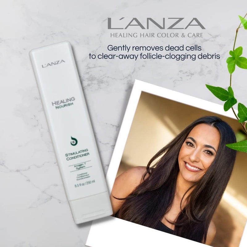 LANZA L'ANZA Healing Nourish Stimulating Conditioner, Encourages Healthy Hair Growth While Eliminating Dead Skin Cells, Sebum, Residue & DHT, for a Healthy and Fresh Hair and Scalp (8.5 Fl Oz) - Image 3