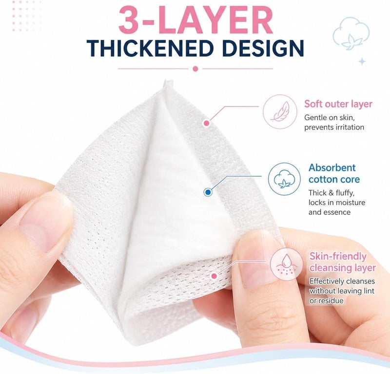 222 Pieces Facial Cotton Pads Soft Multipurpose Makeup Remover Skin Cleaning Manicure Pads - Image 5