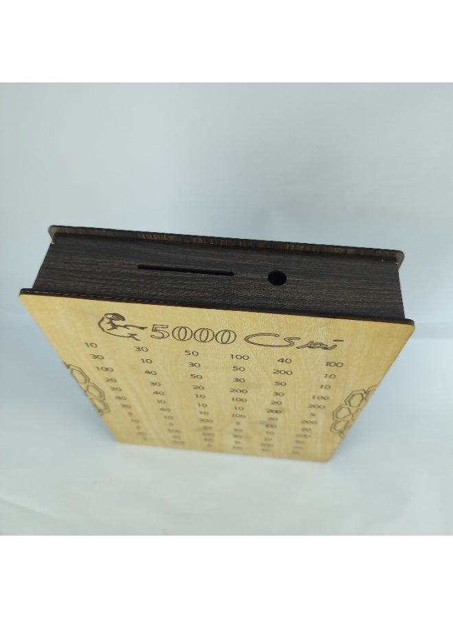 Wooden Piggy Bank 5000 Saving Challenge - Image 2