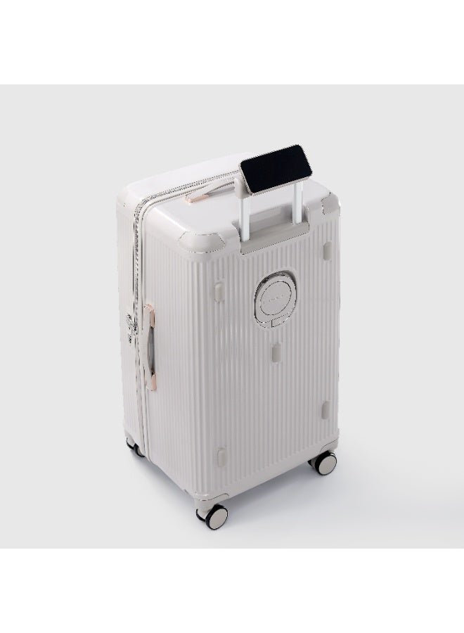LIGHTGO 7672 Beige middle size suitcase PC Suitcase Trunk case check in luggage 28 inch with TSA travel case YKK zipper - Image 5