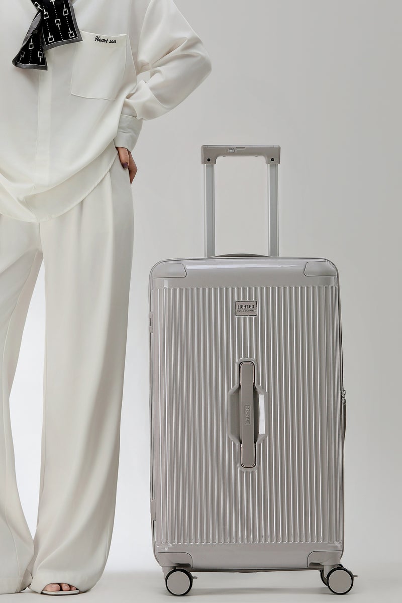 LIGHTGO 7672 Beige middle size suitcase PC Suitcase Trunk case check in luggage 28 inch with TSA travel case YKK zipper - Image 1