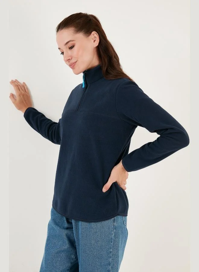 Lela Lela Slim Fit Soft Textured Anti-Pilling Half-Zip Fleece Women's Jacket 5907000