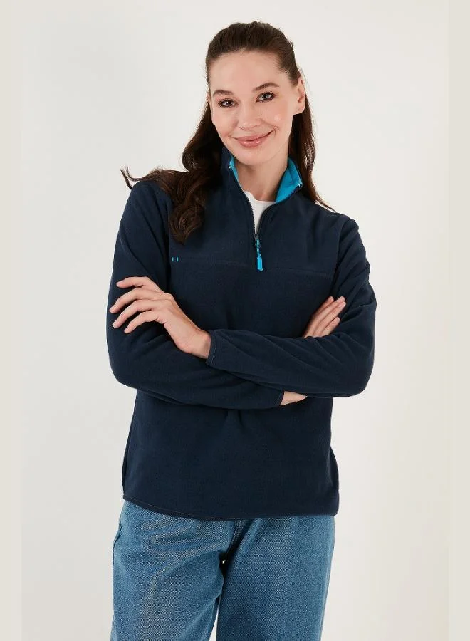 ليلا جاكيت نسائي من الصوف الناعم بنصف سحاب بتصميم نحيف ومقاوم للتكتل