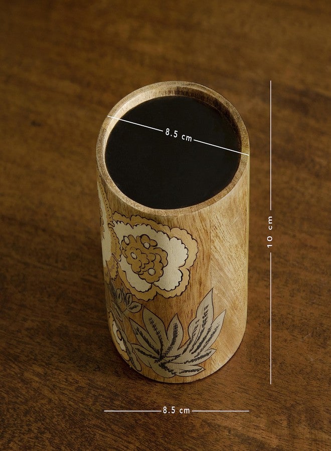 Ellementry Fleur D'or Pillar Candle Holder - Small, Decorative Candlestick Holders for Living Room and Home Décor, Wooden Candle Stands for Wedding, Parties, Gifting and Dining Table Centerpiece - Image 4