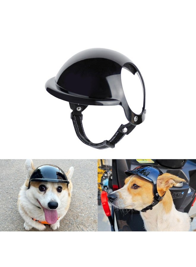 Namsan Small Dog Helmet, Doggie Motorcycle Helmets with Ear Holes, DIY Cat Hat, Dog Crash Helmet for Puppy Head Protection, Dog Bike Helmet, Adjustable, Small, Black - Image 1