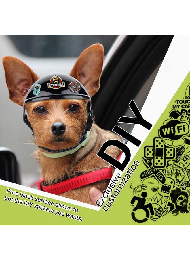 Namsan Small Dog Helmet, Doggie Motorcycle Helmets with Ear Holes, DIY Cat Hat, Dog Crash Helmet for Puppy Head Protection, Dog Bike Helmet, Adjustable, Small, Black - Image 3