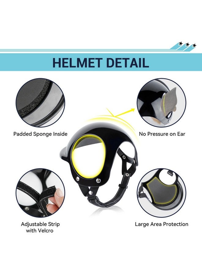 Namsan Small Dog Helmet, Doggie Motorcycle Helmets with Ear Holes, DIY Cat Hat, Dog Crash Helmet for Puppy Head Protection, Dog Bike Helmet, Adjustable, Small, Black - Image 4