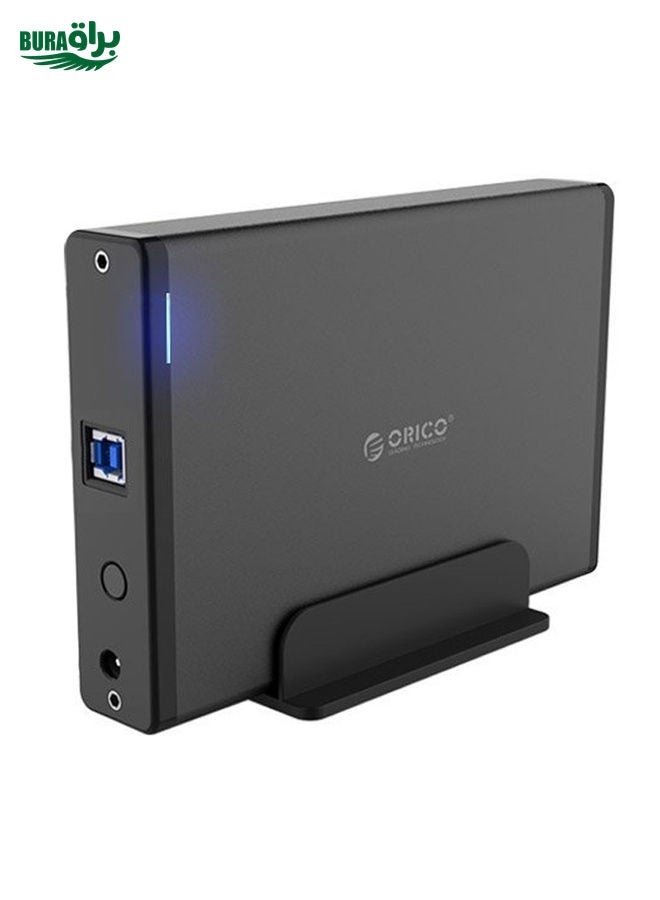 BURAQ ORICO 7688U3 Vertical Aluminum External Hard Drive Enclosure Storage Case Hard Drive Dock for 3.5 inch SATA HDD(Black)  - Image 1