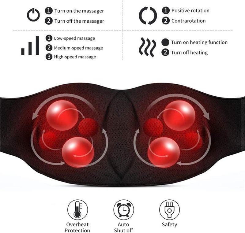 Neck Massager with Heat - Shiatsu Deep Tissue Massager for Neck, Back, Shoulder, and Leg - Image 3