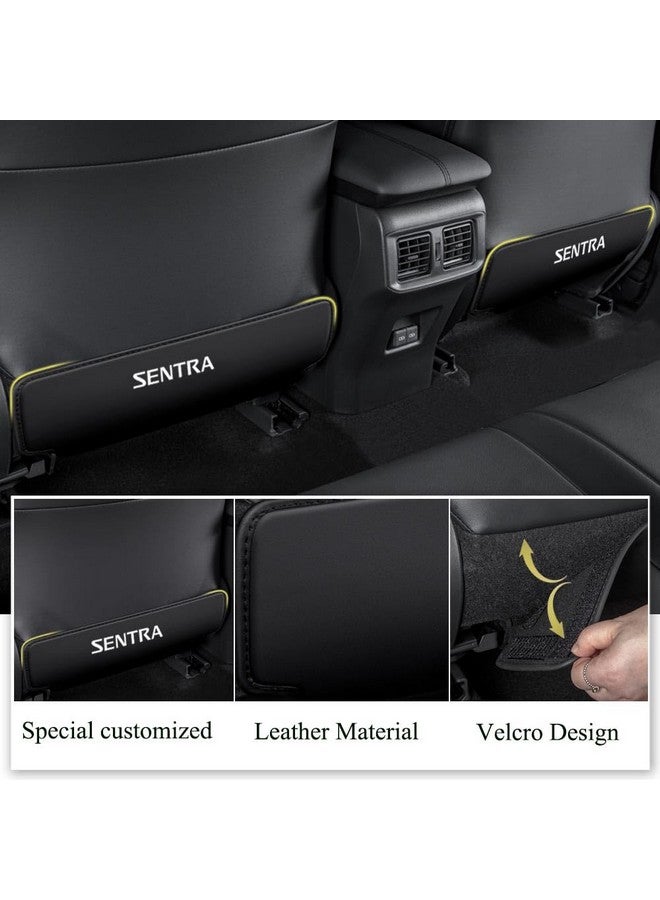 XITER 2Pcs Leather Car Seat Back Protectors Kids Kick Mats Waterproof Backseat Covers for Nissan Sentra 2013-2025 Interior Accessories (Black) - Image 3