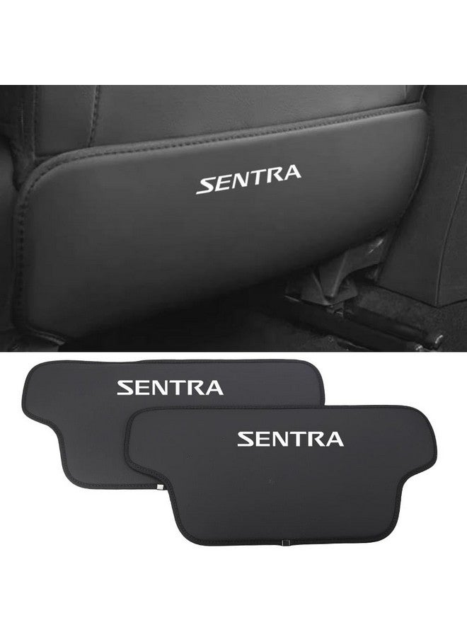 XITER 2Pcs Leather Car Seat Back Protectors Kids Kick Mats Waterproof Backseat Covers for Nissan Sentra 2013-2025 Interior Accessories (Black) - Image 1