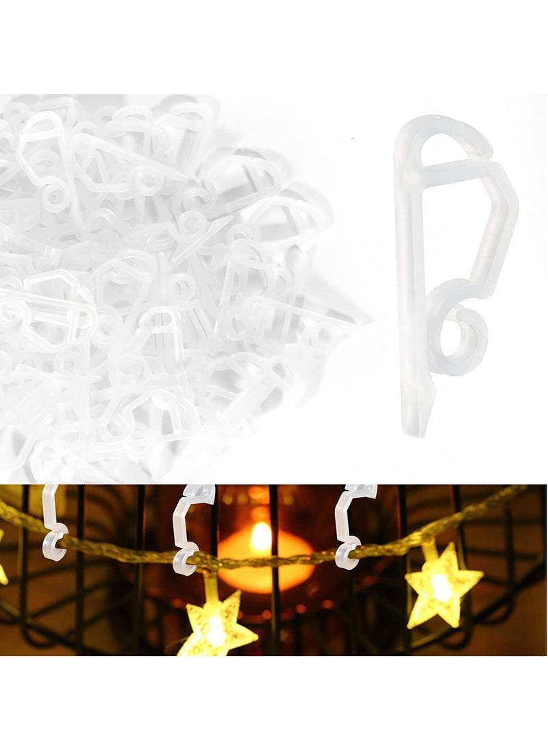 SYOSI 120Pcs Light Clips Outdoor Gutter Hooks Plastic Mini White for Holiday Hanging String Lights Weatherproof Fairy - Image 1