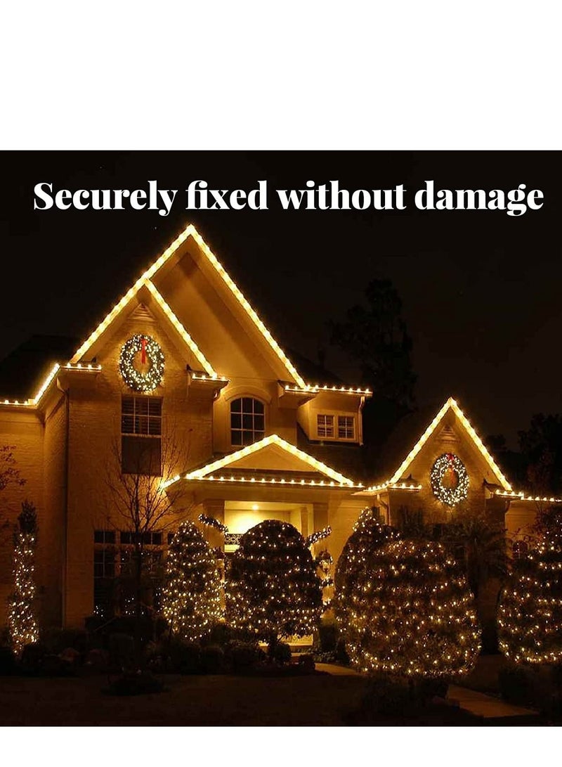 SYOSI 120Pcs Light Clips Outdoor Gutter Hooks Plastic Mini White for Holiday Hanging String Lights Weatherproof Fairy - Image 3