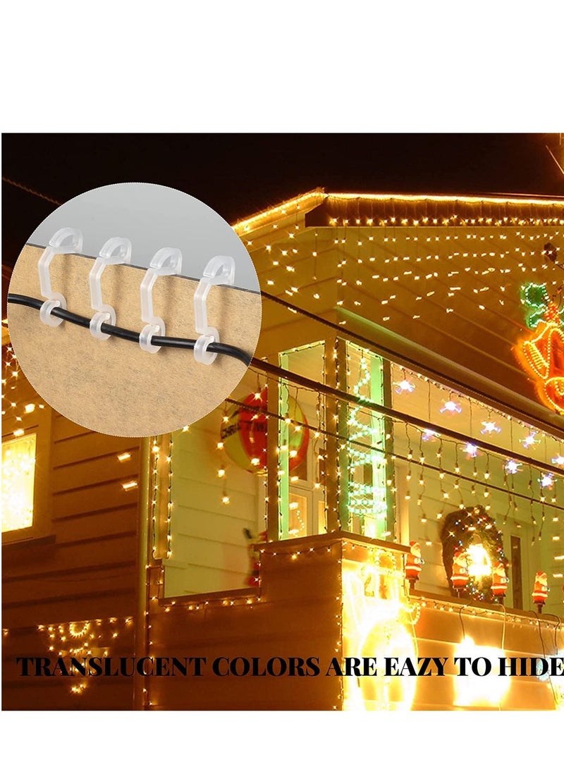 SYOSI 120Pcs Light Clips Outdoor Gutter Hooks Plastic Mini White for Holiday Hanging String Lights Weatherproof Fairy - Image 4