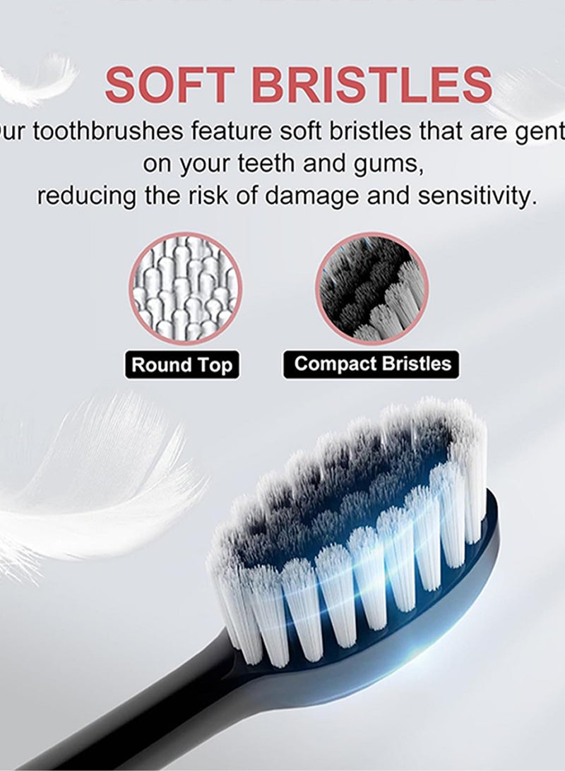 Electric Toothbrushes for Adults with 4 Brush Heads, Sonic Rechargeable Teeth Whitening Toothbrush, Power Toothbrush with 6 Cleaning Models Black - Image 3