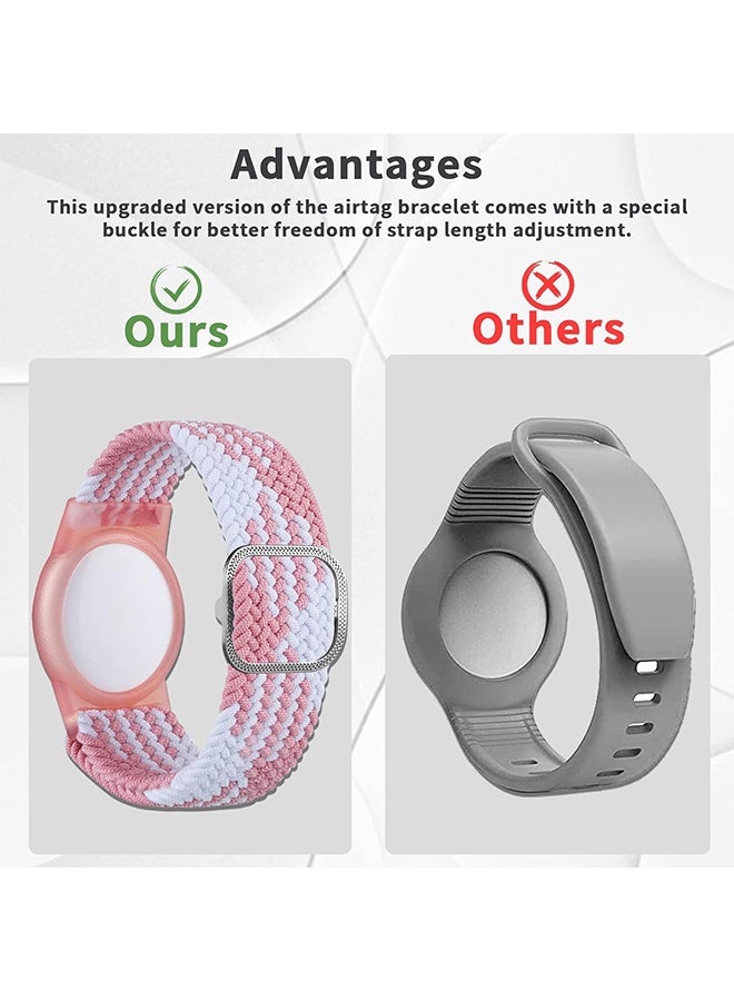 GIFT 3 Pack Airtag Kids Wristbands, Kids Bracelet Compatible with Apple AirTag, Nylon Strap Tracker Cassette Holder Accessories for Toddlers Adults, Adjustable Anti-Lost - Image 3