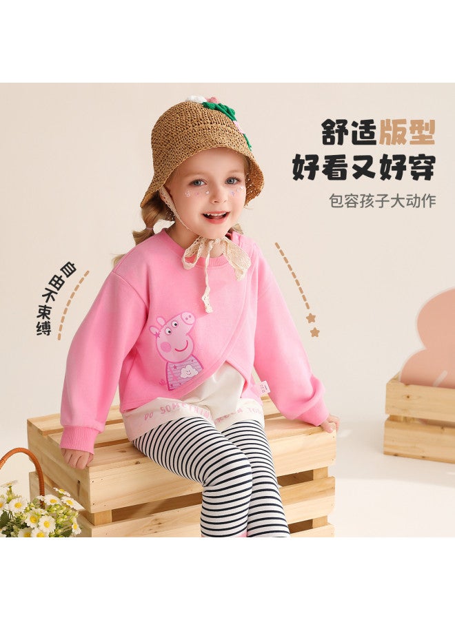 peppa Pig Spring Girls' Comfortable And Skin-friendly Pullover Hoodie - Versatile Baby Top - Image 4