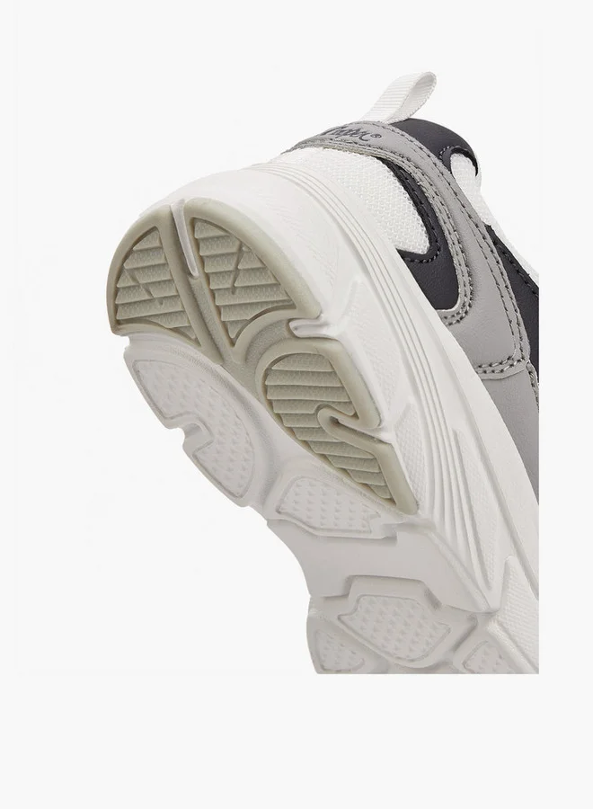 Lee Cooper Boys' Panelled Sneakers with Hook and Loop Closure