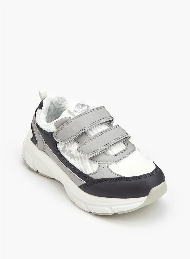 Lee Cooper Boys' Panelled Sneakers with Hook and Loop Closure