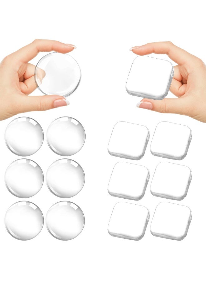 Arabest Door Stoppers for Wall, Door Knob Wall Protector 2" (12-Pack), Self Adhesive Door Bumpers for Walls, Shock Absorbent Door Handle Stopper, Protects Every Wall Surface, Clear - Image 1