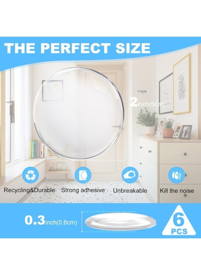 Arabest Door Stoppers for Wall, Door Knob Wall Protector 2" (12-Pack), Self Adhesive Door Bumpers for Walls, Shock Absorbent Door Handle Stopper, Protects Every Wall Surface, Clear - Image 2