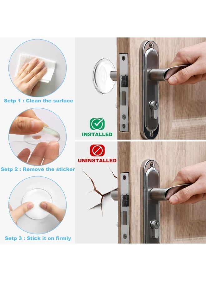 Arabest Door Stoppers for Wall, Door Knob Wall Protector 2" (12-Pack), Self Adhesive Door Bumpers for Walls, Shock Absorbent Door Handle Stopper, Protects Every Wall Surface, Clear - Image 4