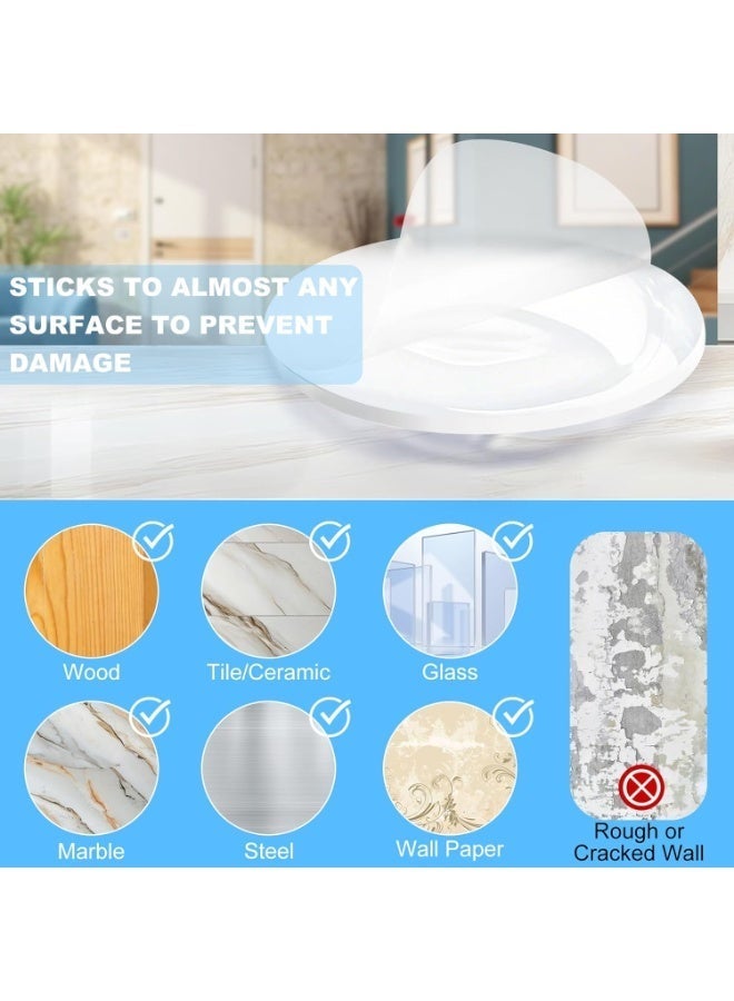 Arabest Door Stoppers for Wall, Door Knob Wall Protector 2" (12-Pack), Self Adhesive Door Bumpers for Walls, Shock Absorbent Door Handle Stopper, Protects Every Wall Surface, Clear - Image 3