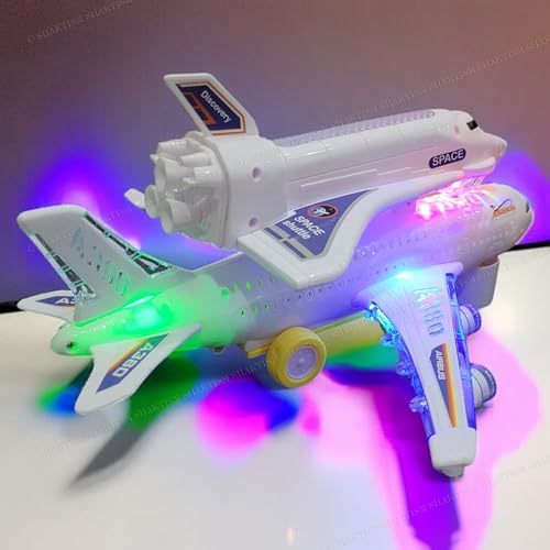SHAKTISM Airbus A380 Toy Airplane with Lights and Sound, Bump and Go Action, Educational Aircraft Playset for Kids - Image 4