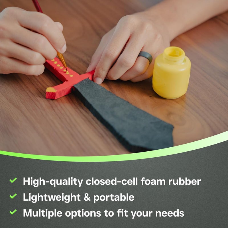 Xcel Black 72” x 17” x ⅜” Multi-Purpose Crafting Foam Sheet Roll – Neoprene Rubber Sheets for Costumes Cosplay Packing Foam – Closed Cell Foam Padding in Various Options - Image 3