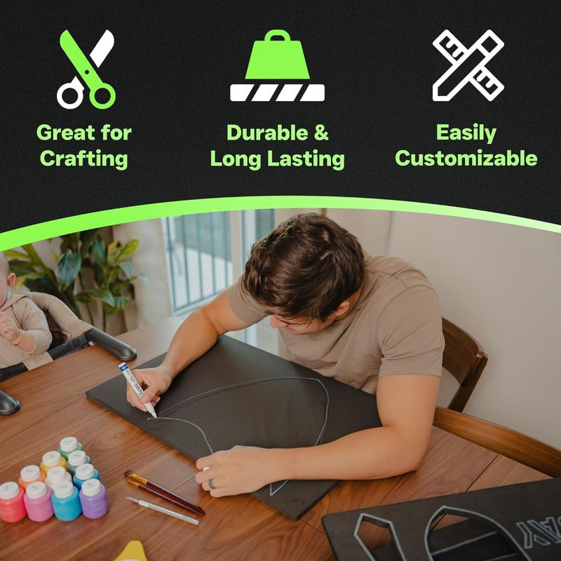 Xcel Black 72” x 17” x ⅜” Multi-Purpose Crafting Foam Sheet Roll – Neoprene Rubber Sheets for Costumes Cosplay Packing Foam – Closed Cell Foam Padding in Various Options - Image 4