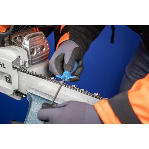 Pferd Ergonomic Chainsaw File Handle FH1 Set with Sharpening Gauges 25°/30° & 30°/35° – Fits Chainsaw File Diameters 3/16" - 1/4" – Manual Filing & Sharpening Tool Kit - Part 18068 - Image 3