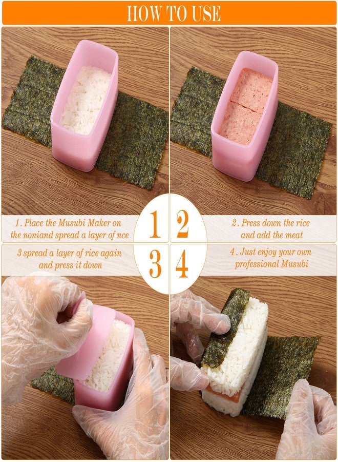 Vesici 10 Pieces Musubi Maker Kit Musubi Press Mold Egg Slicer Cutter with Onigiri Rice Ball Mold Sushi Maker Sushi Meat Hot Dog Cutter for Kitchen - Image 5