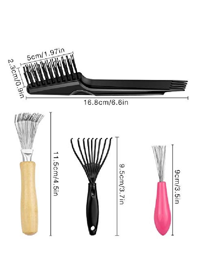 SelfTek أداة تنظيف فرشاة الشعر 4 عبوات مشط نظافة مشط فرشاة تنظيف لإزالة الشعر والغبار تصميمات وأحجام مختلفة لمشط مختلف للاستخدام المنزلي والصالون - Image 3