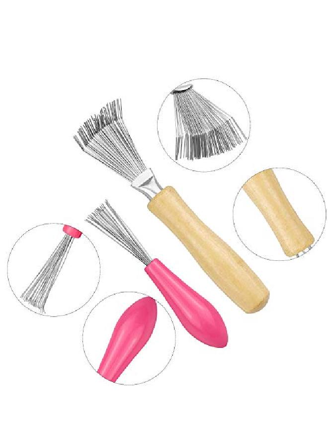 SelfTek أداة تنظيف فرشاة الشعر 4 عبوات مشط نظافة مشط فرشاة تنظيف لإزالة الشعر والغبار تصميمات وأحجام مختلفة لمشط مختلف للاستخدام المنزلي والصالون - Image 5