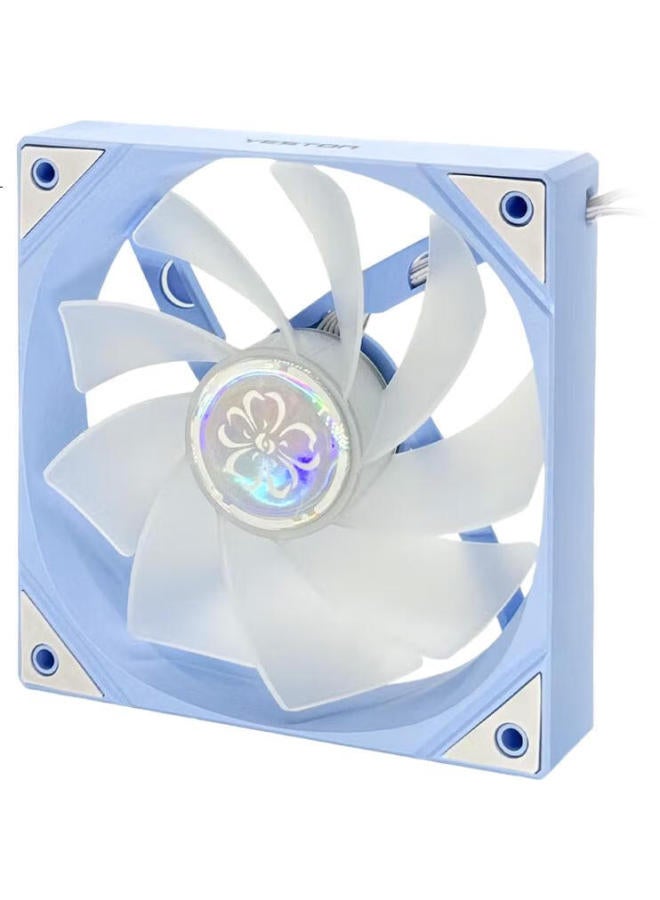 yeston مروحة ييستون Yt-120 بتصميم زهر الكرز للوصيف 12 سم، 5 فولت/ARGB متزامنة PWM، موصلات ذكر وأنثى، يمكن توصيلها على التوالي - Image 1