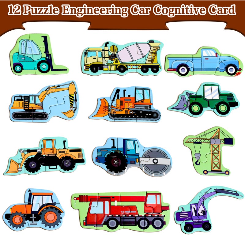 QimuMku Magnetic Puzzles for Kids Ages 1-3, Travel Toddler Puzzles Ages 2-4 Year, Excavator Refrigerator Magnet for Kids Learning Gift for Road Trip - Image 2