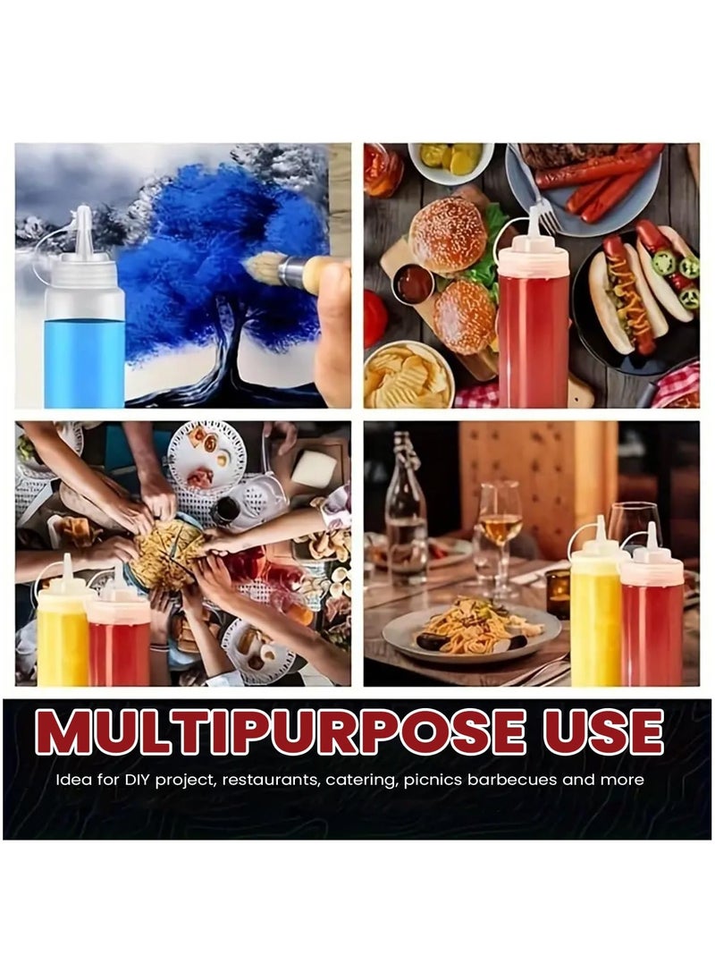 LIMITLESS 3 Pcs Squeeze Condiment Bottles with Twist On Cap Lids, 200ML Multipurpose Squirt Bottles, Dispensing Bottles for Sauce, BBQ, Paint, and Olive Oil (3 Pack)  - Image 5