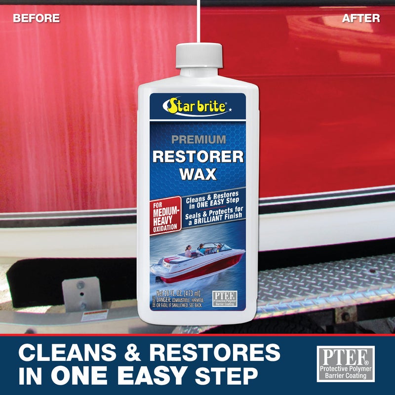 Star Brite شمع استعادة بريميوم من ستار برايت - للاكسدة الثقيلة إلى المتوسطة - 32 أونصة (086032) - Image 1